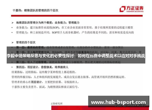 李毅中场策略反思与变化的必要性探讨:如何在比赛中调整战术以应对对手挑战 李毅中场策略反思与变化的必要性探讨:如何在比赛中调整战术以应对对手挑战